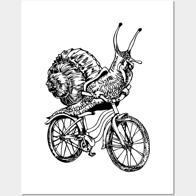 SEEMBO Snail Cycling Bicycle Cyclist Bicycling Bike Biker Wall Art by SEEMBO